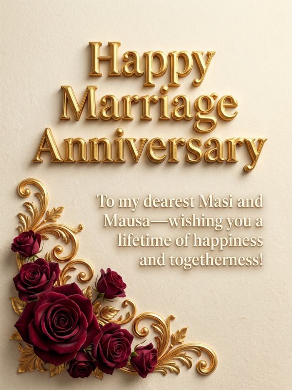 Happy Marriage Anniversary Masi and Mausa Ji in English