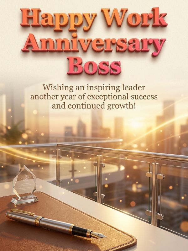 Work Anniversary Wishes for Bosses